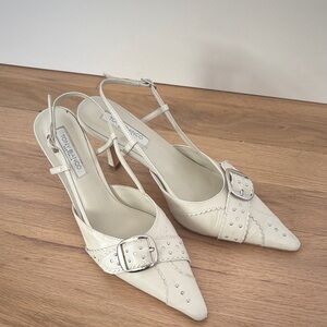 Tony Bianco Women's Heels in Cream with Buckle Detail